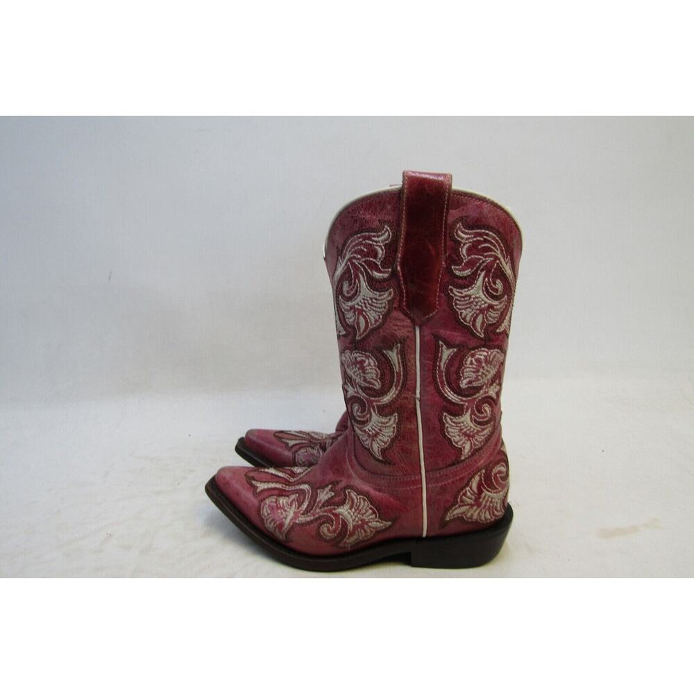 Corral Youth Size 10.5 Distress Pink Leather Western Cowboy Boots